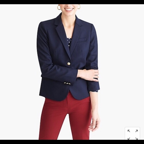 Navy JCrew Schoolboy Jacket - Picture 1 of 9